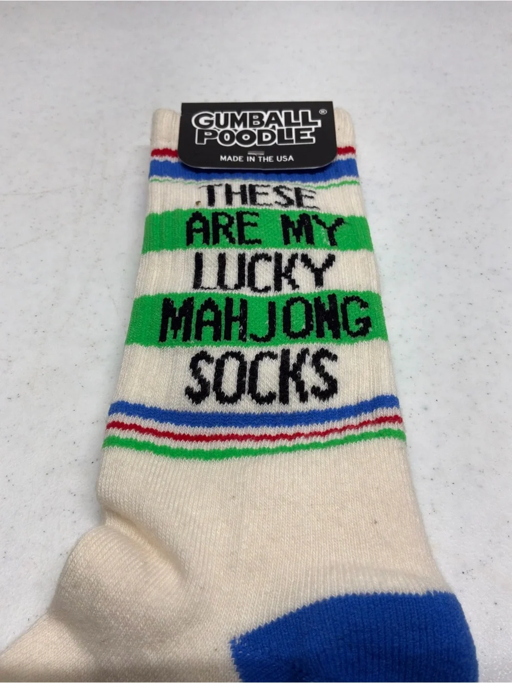 My Lucky Mah Jong Socks Blue /White/Green One Size Fits Most